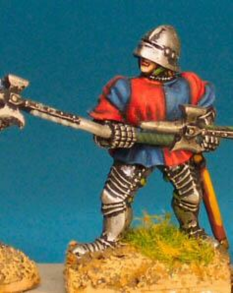 Front Rank Miniatures: WR72 Dismounted Man At Arms Pollaxe At Low Porte - Tabard And Sallet (6 figur