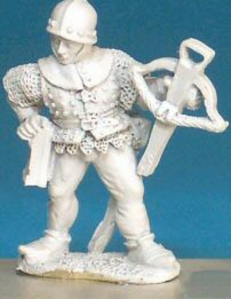 Front Rank Miniatures: WR89 Crossbowman Reaching For Bolt - Brigadine Skull Cap (6 figures)