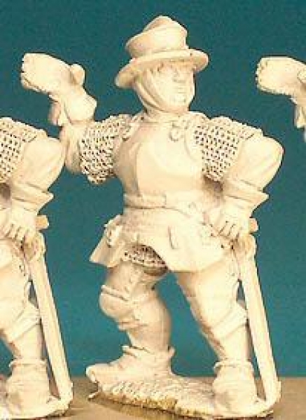 Front Rank Miniatures: WR93 Pikeman - Multi Purpose Figure - Heavy Armour Kettle Hat (6 figures)