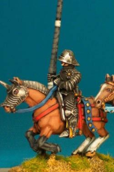 Front Rank Miniatures: WRC1 Mounted Man At Arms - Lance Upright - German Armour, Visored Sallet (6 f