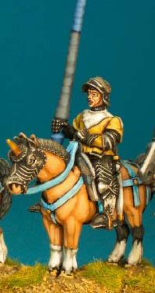 Front Rank Miniatures: WRC3 Mounted Man At Arms - Lance Upright - Tabard, Visored Sallet (Visor Up) 