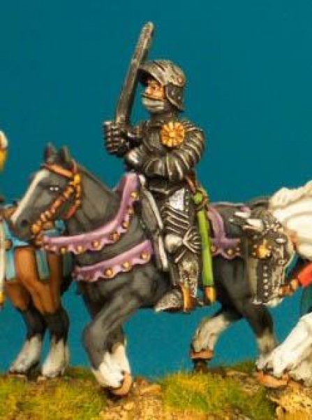 Front Rank Miniatures: WRC4 Mounted Man At Arms - Sword At Rest - German Armour, Visored Sallet And 