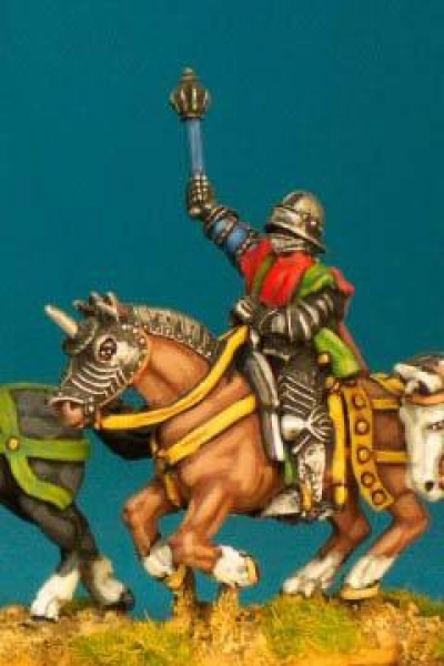 Front Rank Miniatures: WRC9 Mounted Man At Arms - Weapon Raised - Slashed Sleeve Tabard, Sallet And 