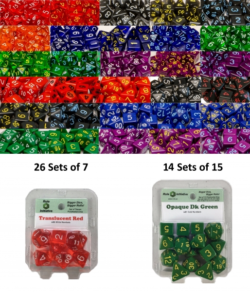 Dice Bundle - Legacy Sets packed in clamshells