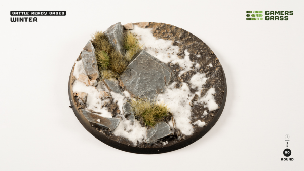 Battle Ready Bases: Winter Round 90mm (x1)
