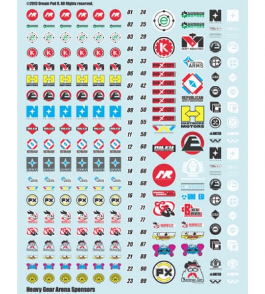 Heavy Gear Arena Sponsors Decals Pack