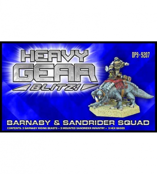 NuCoal Barnaby and Sandrider Squad Pack (3 Barnaby riding beasts & Sandrider Infantry and 3 hex base