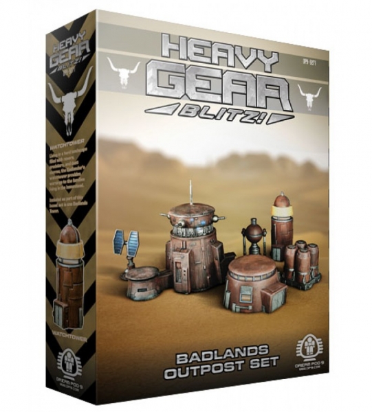 Heavy Gear Blitz Badlands Outpost Terrain Set  (Includes 8 terrain pieces in resin and metal parts)