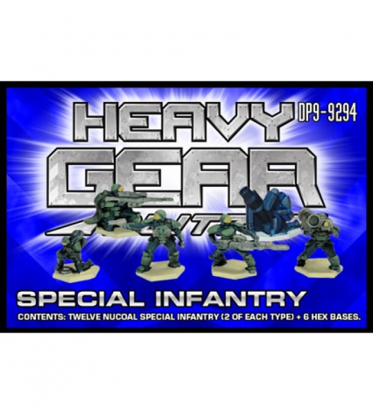 NuCoal Special Infantry Pack (12 special infantry 2 of each model plus 6 hex bases) - metal minis
