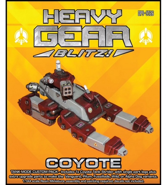 P.R.D.F. Coyote Strider Tank Mode - (1 Coyote with single part tank mode legs Resin Miniature, extra