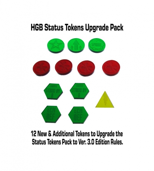 HGB Status Tokens Upgrade Pack 2nd to 3rd Edition (12 laser etched color acrylic tokens)