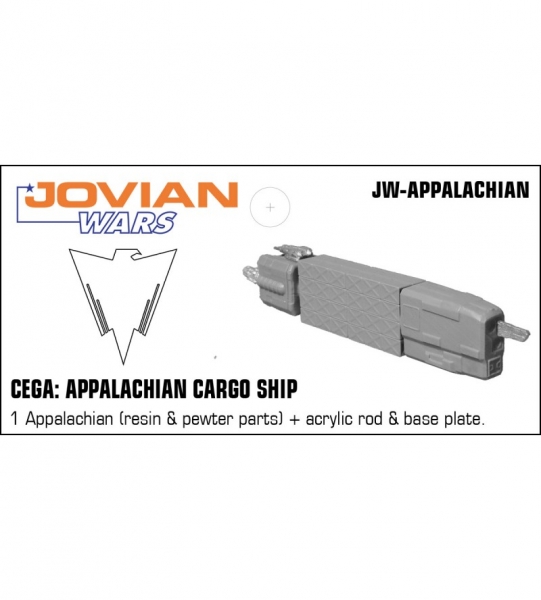 CEGA: Appalachian Cargo Ship (resin spaceship with pewter parts & acrylic base)