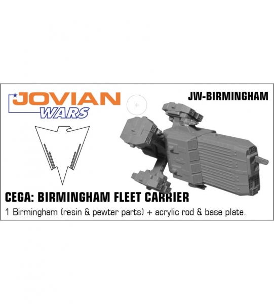 CEGA: Birmingham Fleet Carrier (resin spaceship with pewter parts & acrylic base)