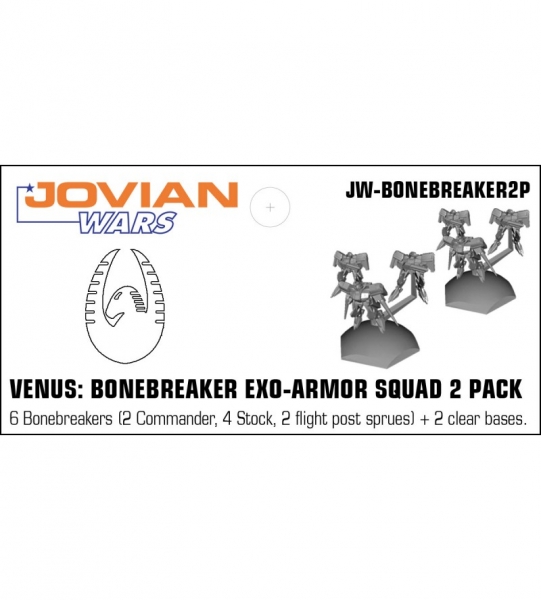 Venus: Bonebreaker Exo-Armor Squad 2 Pack (6 pewter minis & squad flight bases)