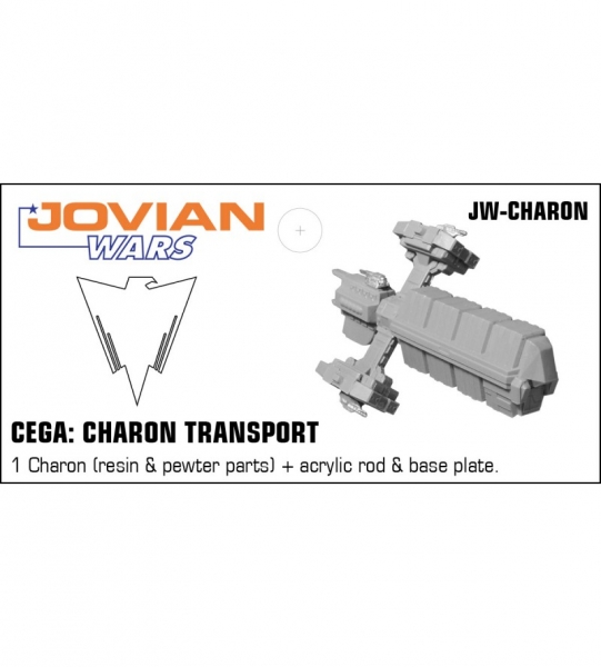 CEGA: Charon Transport Cargo Ship (resin spaceship with pewter parts & acrylic base)