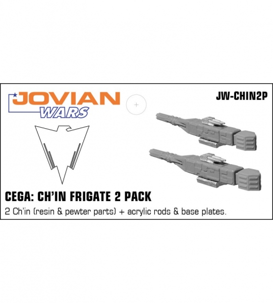 CEGA: Ch'in Frigate 2 Pack (resin spaceships with pewter parts & acrylic bases)