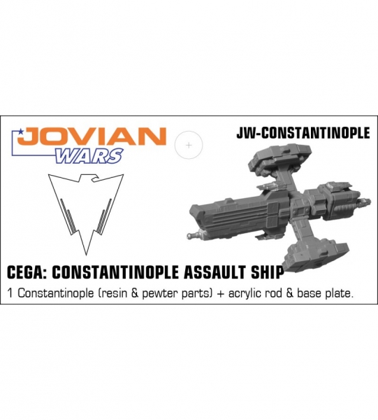 CEGA: Constantinople Assault Ship (resin spaceship with pewter parts & acrylic base)