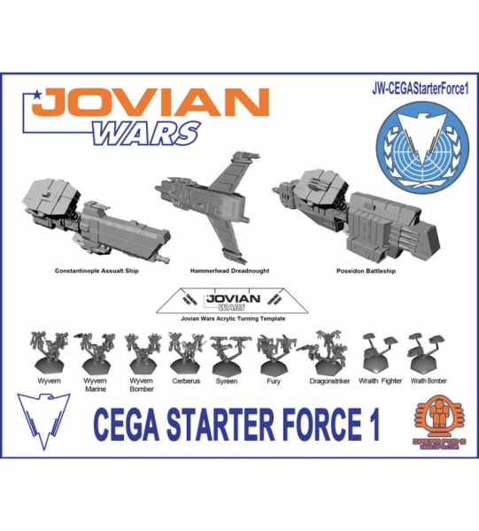 CEGA Starter Force 1 (3 spaceships: Constantinople, Poseidon, Hammerhead + All 9 Squads)