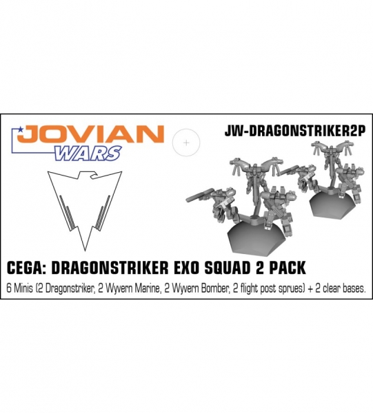 CEGA: Dragon Striker Exo-Armor Squad 2 Pack (6 pewter minis & squad flight bases)