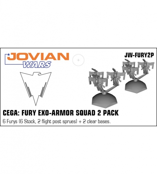 CEGA: Fury Exo-Armor Squad 2 Pack (6 pewter minis & squad flight bases)