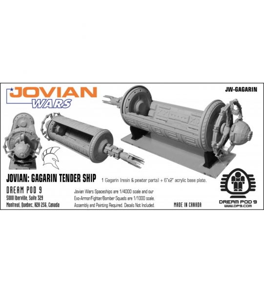 Jovian: Gagarin Tender Ship (resin spaceship with pewter parts & acrylic base)
