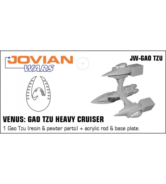 Venus: Gao-Tzu Heavy Cruiser (resin spaceship with pewter parts & acrylic base)