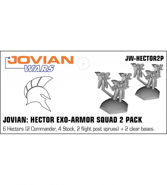 Jovian: Hector Exo-Armor Squad 2 Pack (6 pewter minis & squad flight bases)