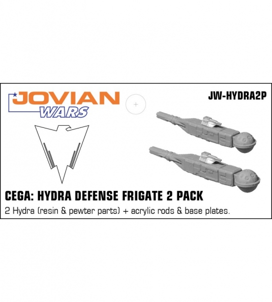 CEGA: Hydra Defense Frigate 2 Pack (resin spaceships with pewter parts & acrylic bases)