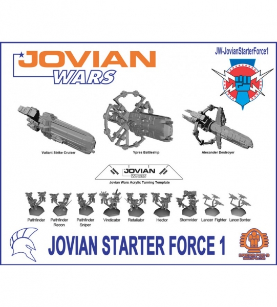 Jovian Starter Force 1 (3 spaceships: Valiant, Alexander, Ypres + All 9 Squads)
