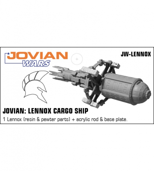 Jovian: Lennox Cargo Ship (resin spaceship with pewter parts & acrylic base)