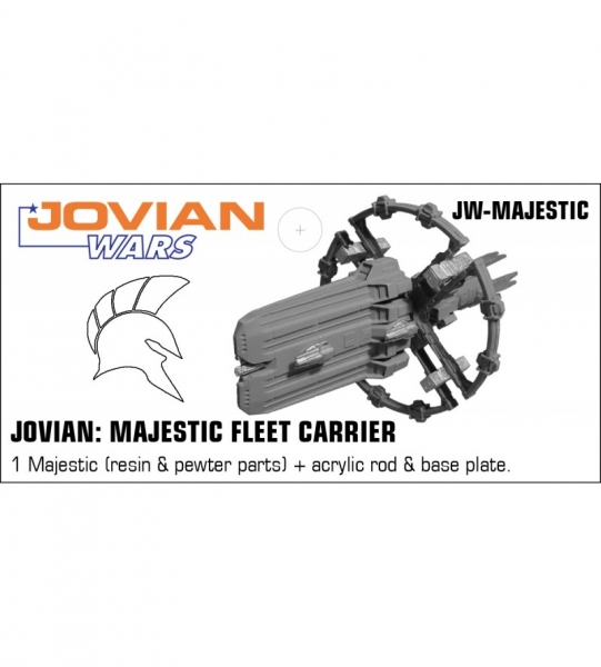 Jovian: Majestic Fleet Carrier (resin spaceship with pewter parts & acrylic base)
