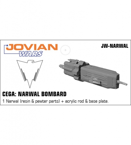 CEGA: Narwal Bombard (resin spaceship with pewter parts & acrylic base)