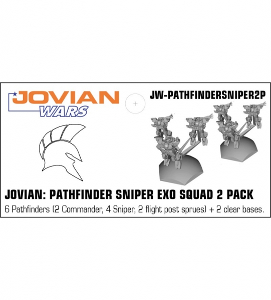 Jovian: Pathfinder Sniper Exo-Armor Squad 2 Pack (6 pewter minis & squad flight bases)