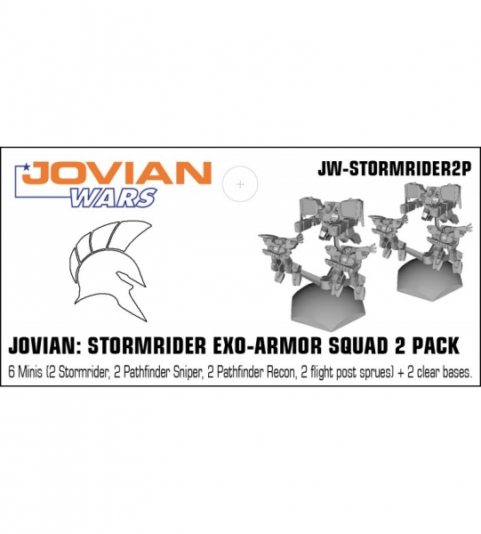 Jovian: Stormrider Exo-Armor Squad 2 Pack (6 pewter minis & squad flight bases)