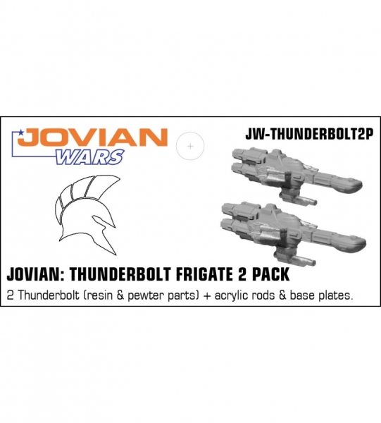 Jovian: Thunderbolt Frigate 2 Pack (resin spaceships with pewter parts & acrylic bases)