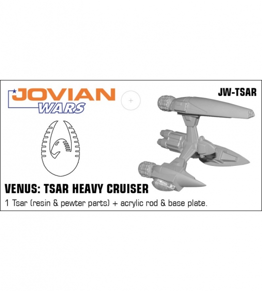 Venus: Tsar Heavy Cruiser (resin spaceship with pewter parts & acrylic base)