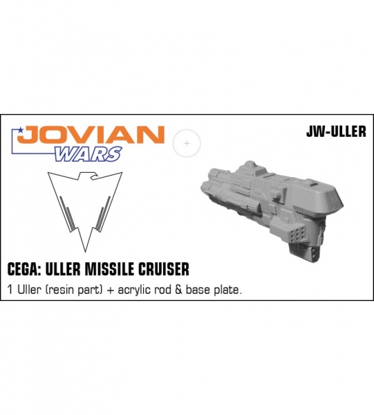 CEGA: Uller Missile Cruiser (resin spaceship with pewter parts & acrylic base)