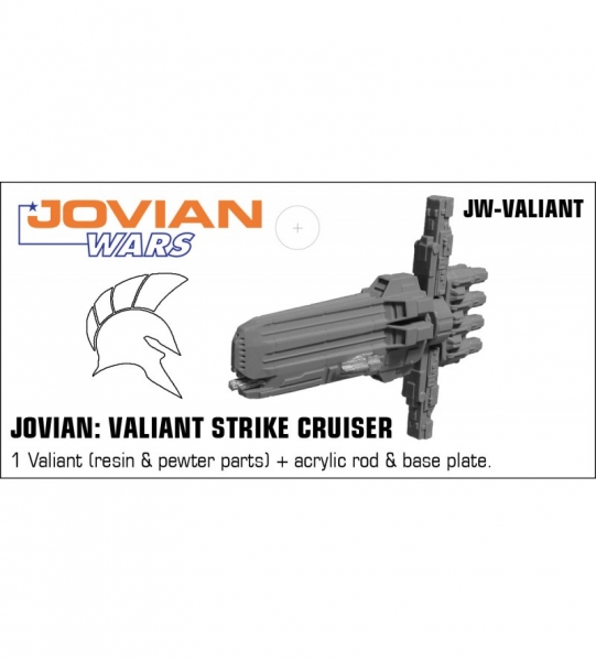 Jovian: Valiant Strike Cruiser (resin spaceship with pewter parts & acrylic base)