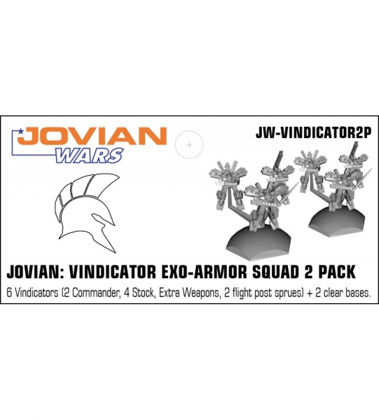 Jovian: Vindicator Exo-Armor Squad 2 Pack (6 pewter minis & squad flight bases)
