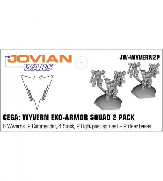 CEGA: Wyvern Exo-Armor Squad 2 Pack (6 pewter minis & squad flight bases)