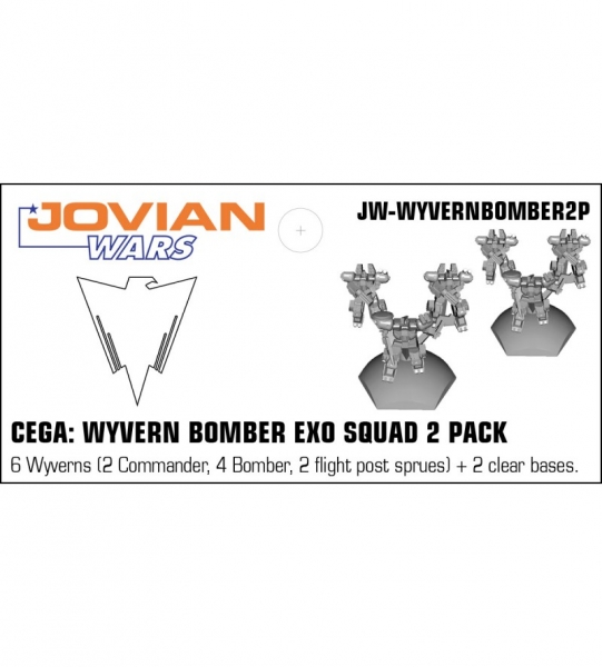 CEGA: Wyvern Bomber Exo-Armor Squad 2 Pack (6 pewter minis & squad flight bases)