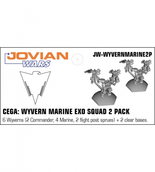 CEGA: Wyvern Marine Exo-Armor Squad 2 Pack (6 pewter minis & squad flight bases)