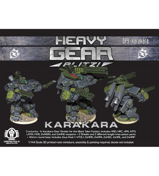 BT: Karakara Gear Strider (1 Karakara with all variant weapons & zeus pack parts, round base) 3d pri