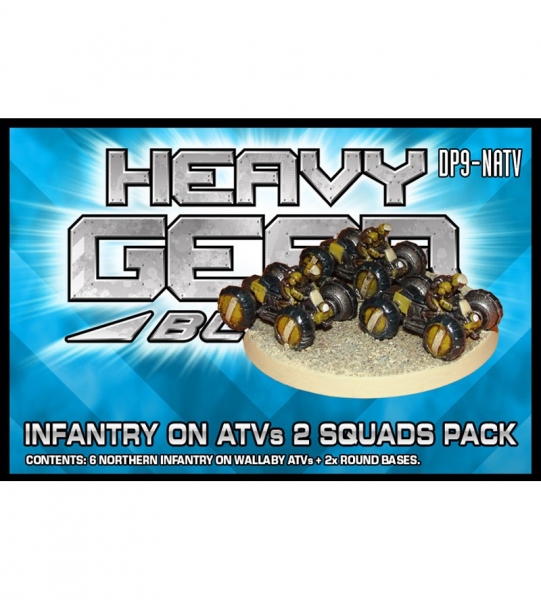 Northern Infantry on ATVs 2 Squads Pack (6 Wallaby ATVs, 2 round bases) - metal minis