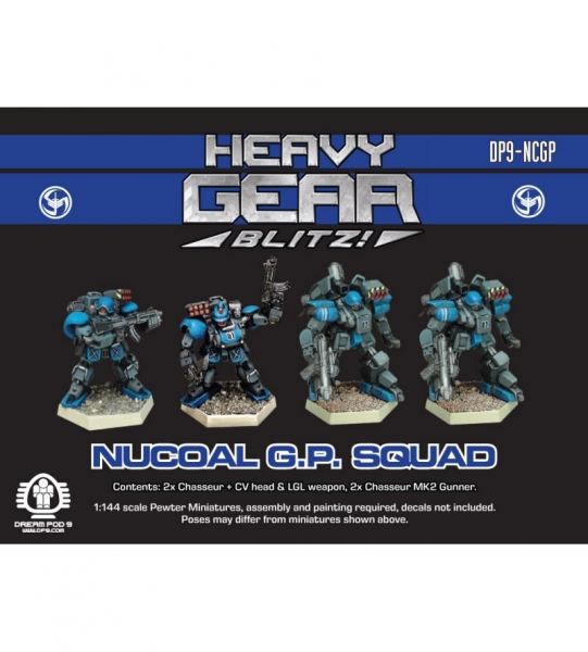 NuCoal G.P. Squad (4 minis: 2xChasseur, 2 Chasseur MK) - metal minis