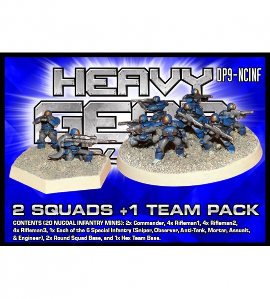NuCoal Infantry 2 Squads + 1 Team Pack (14x Infantry, 6x Special Inf., 2x round + 1x hex base) - met