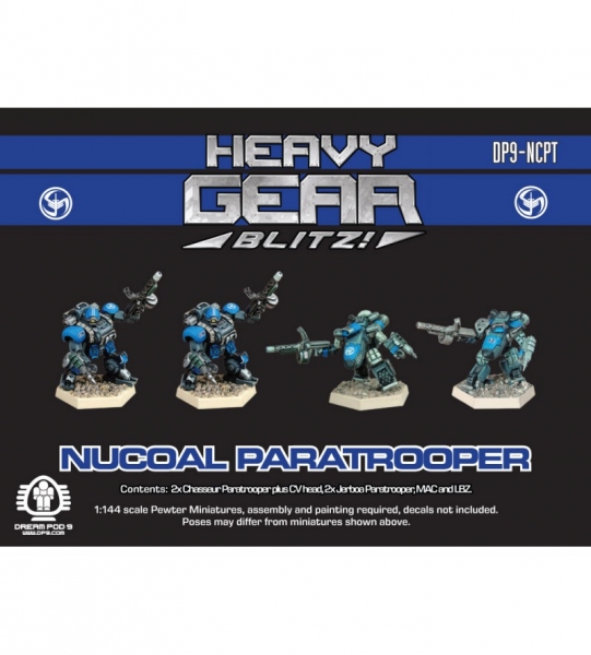NuCoal Paratrooper Squad (4 minis: 2xChasseurParatrooper, 2xJerboaParatrooper) - metal minis
