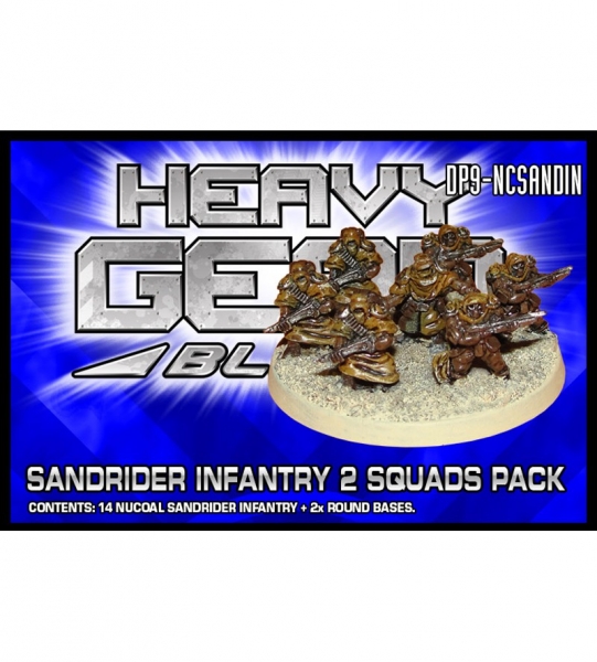 NuCoal Sandrider Infantry 2 Squads Pack (14 Infantry, 2 round bases) - metal minis
