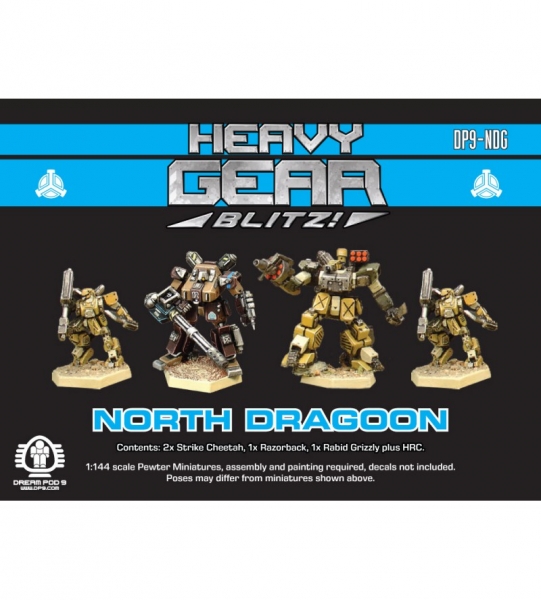 Northern Dragoon Squad (4 minis: 2xStrikeCheetah, 1xRazorback, 1xRabidGrizzly) - metal minis