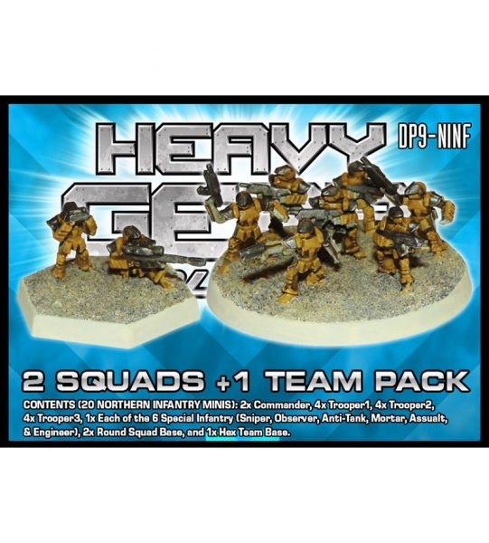 Northern Infantry 2 Squads + 1 Team Pack (14x Infantry, 6x Special Inf., 2x round + 1x hex base) - m